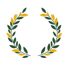 Obraz premium Green and gold laurel wreath design