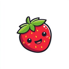 Obraz premium Smiling strawberry cartoon 