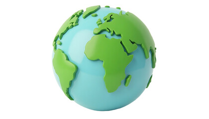 Fototapeta premium Earth Globe Model Isolated on White Background World Map