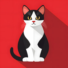 Fototapeta premium Professional Cute Cat Flat Icon Vector Illustration for Symbol Sign Usage