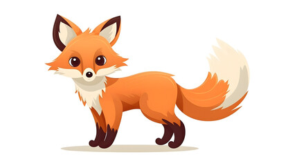 Obraz premium Professional Cute Fox Cartoon Icon Flat Vector Illustration for Various Uses