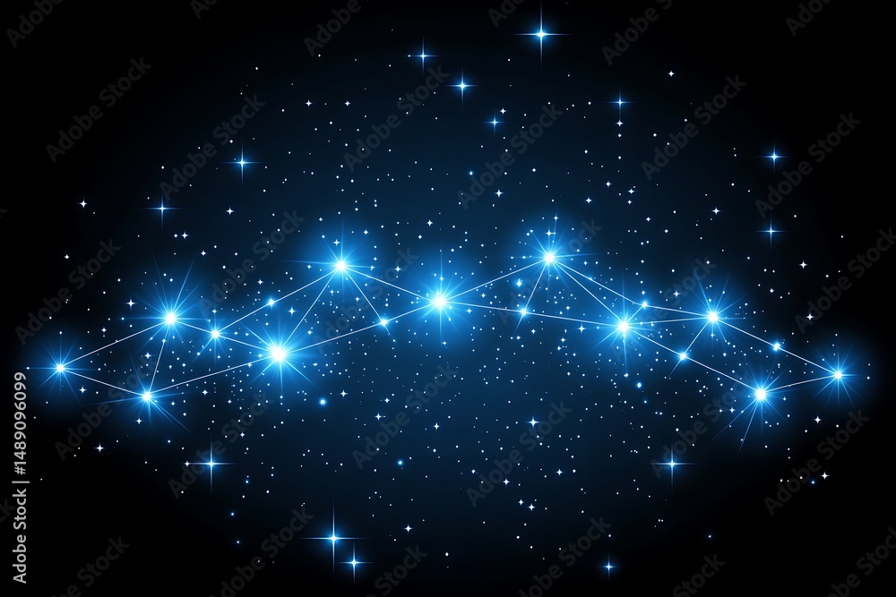 Aufkleber a mesmerizing depiction of an uncharted, celestial constellation array