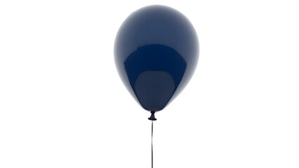 Obraz premium A single navy blue balloon floating against a plain background, symbolizing celebration or loneliness in a minimalist setting