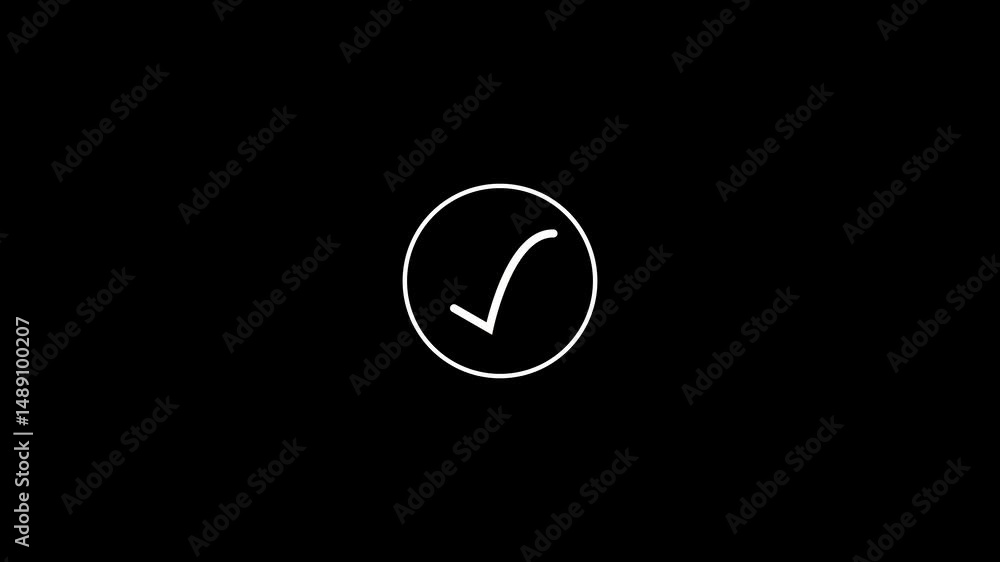 Poster checkmark icon in a circle symbolizing success or validation. check mark. icon for design. easily ed