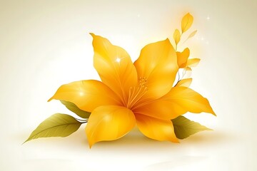 Fototapeta premium Golden blossom with shimmering light, a symbol of prosperity and hope