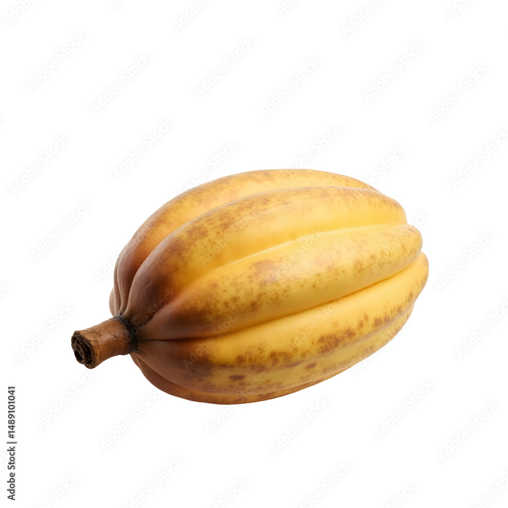 Poster close-up studio shot of a single fresh canistel fruit, showcasing its unique texture and color again