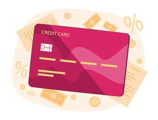 Credit Card Payment for Financial and Card Payment Concept Illustration Clip Art