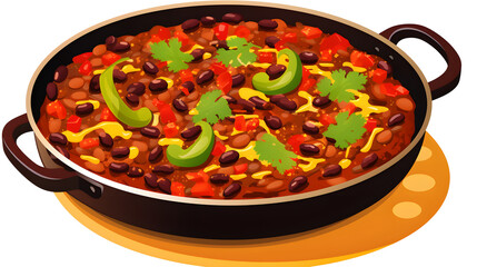 Authentic Mexican Bean Dish Cartoon Vector Illustration for Culinary Blogs and Websites
