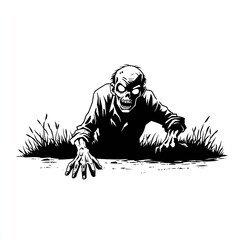 zombie crawling from grave 