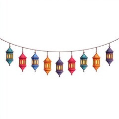 Ramadan street decorations with lanterns 