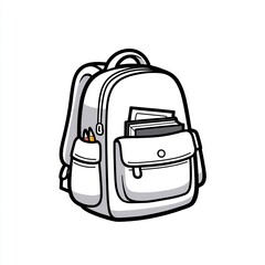 school backpack with books 