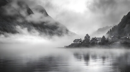  The enchanting Geiranger fjord in Norway shrouded in morning mist (3)