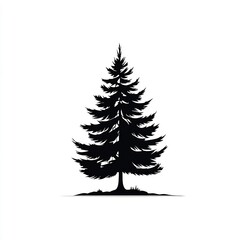 pine tree silhouette simple icon
