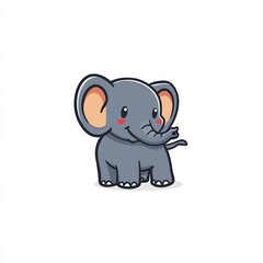 Fototapeta premium Cute Baby Elephant Playing Cartoon