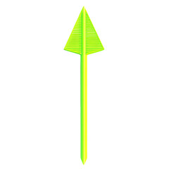 Abstract Arrow with Innovative Structure in Neon Green Isolated on Transparent Background