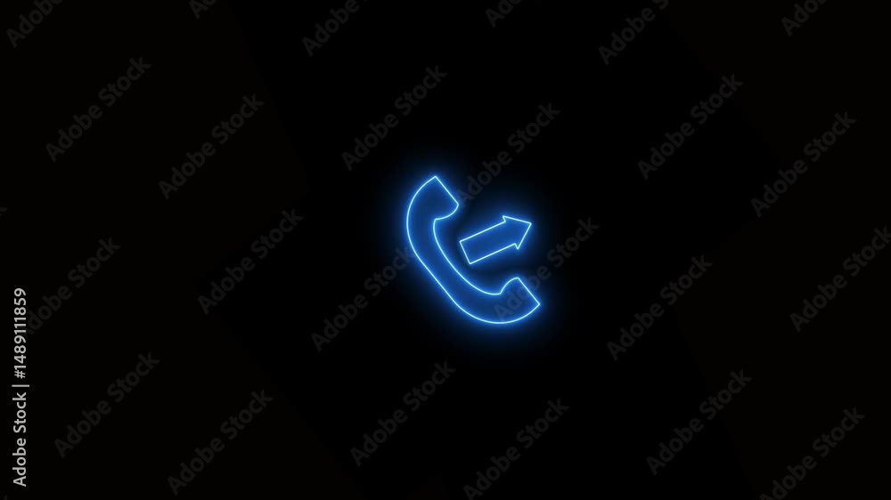 Poster call icon. call icon animation. glowing technology neon line call icon. telephone icon. incoming cal