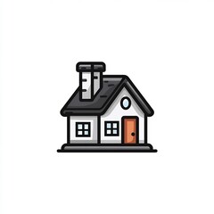 Fototapeta premium minimalist house with chimney