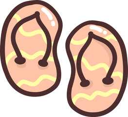 Cute Beach Flip Flops Illustration
