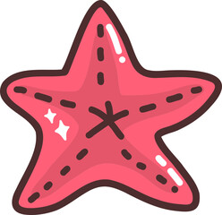 Cute Pink Starfish Illustration