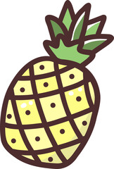 Cute Pineapple Kawaii Illustration
