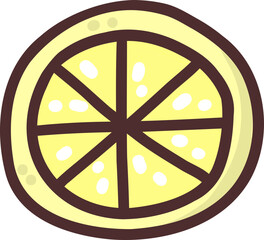 Cute Lemon Slice Summer Illustration