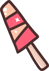 Cute Striped Popsicle Illustration