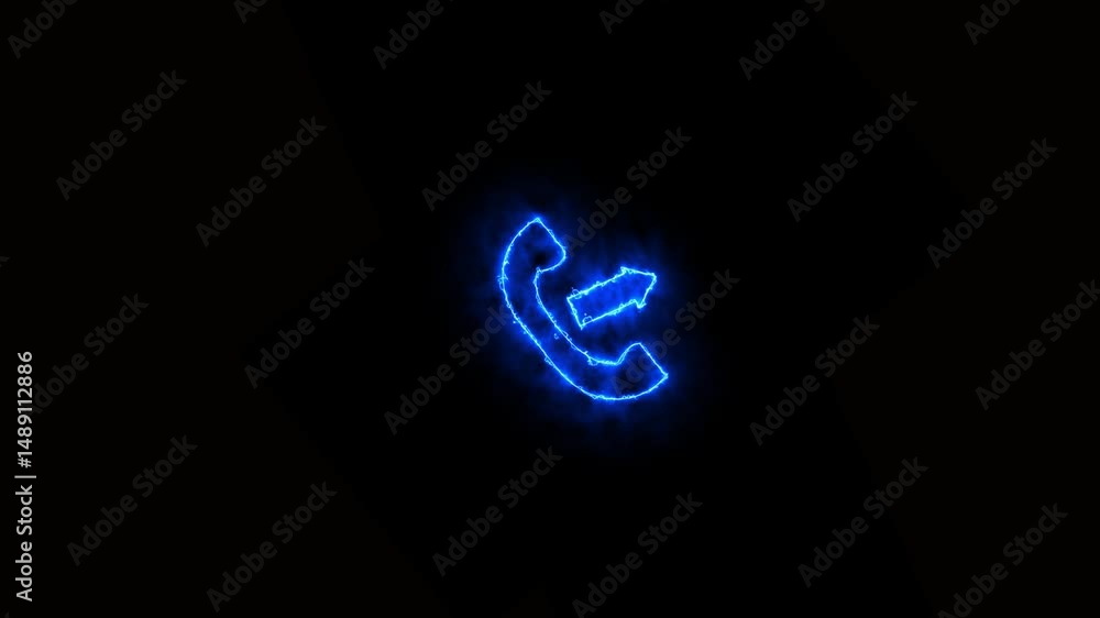 Poster call icon. call icon animation. glowing technology neon line call icon. telephone icon. incoming cal