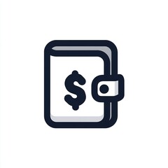 Digital Wallet Icon with Money Symbol