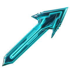 Futuristic Arrow with a Sleek Digital Structure Isolated on Transparent Background