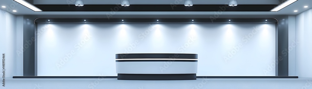 Poster modern empty reception area with recessed lighting.