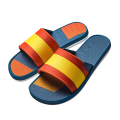 Trendy Slip On Beach Sandals with a Contemporary Design Isolated on Transparent Background