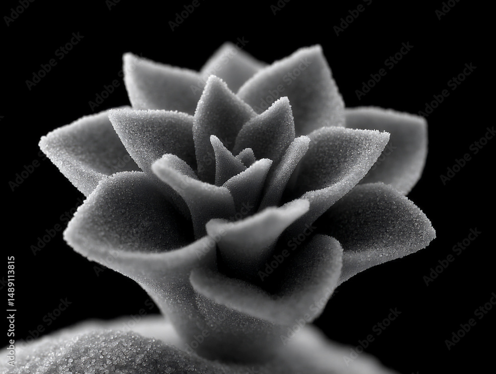 Poster a single grain of sand under magnification revealing intricate patterns and structures