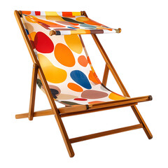 Contemporary Reclining Wooden Beach Chair with a Bo Isolated on Transparent Background