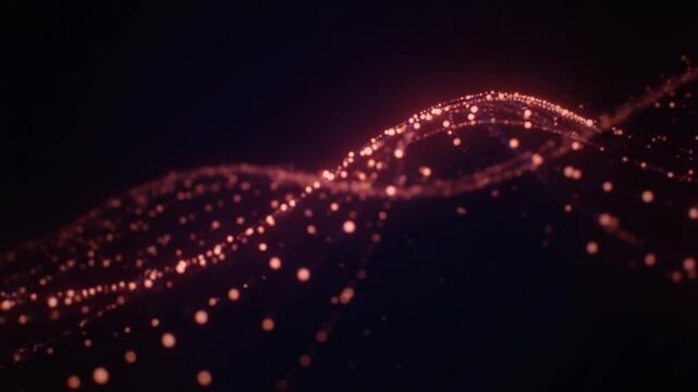 Abstract Motion Graphic Animation of Illumniated Lines and Dots Background