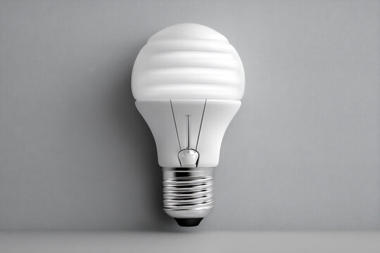 a simple light bulb icon in white on a solid grey background, minimalist idea symbol,