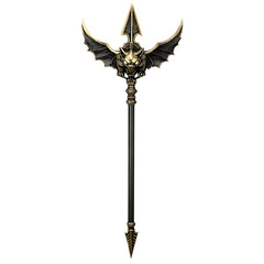 A Gilded Arrow with Gothic Gargoyle Details Medieval Isolated on Transparent Background