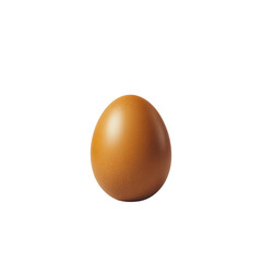 : A realistic boiled brown egg standing upright on a clean white background