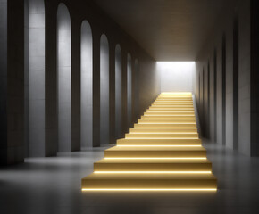 a feeling of anticipation, represented by a build-up of energy towards a focal point,