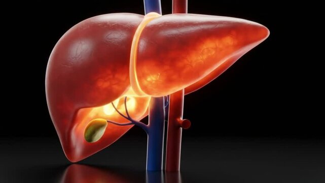 Understanding the liver anatomy and function in human body illustration