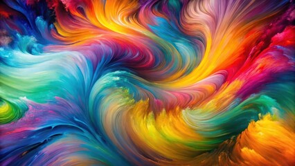Abstract Vibrant Swirls of Color A Dynamic and Evocative Artistic Composition Featuring a Kaleidoscope of Hues and Textured Brushstrokes