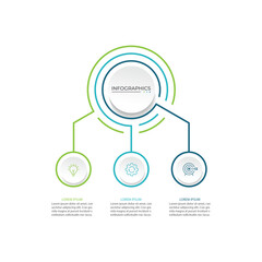 Infographic circle design. 3 option for Business. Presentation, Data, Plan and Marketing. Vector illustration.