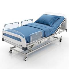 hospital bed isolated on white background