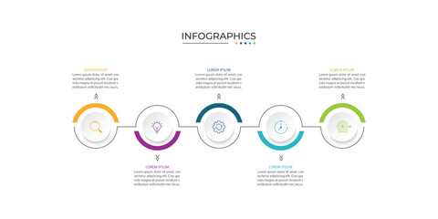 Infographic circle design. 3 option for Business. Presentation, Data, Plan and Marketing. Vector illustration.