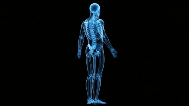Human skeleton anatomy medical animation educational video x ray view