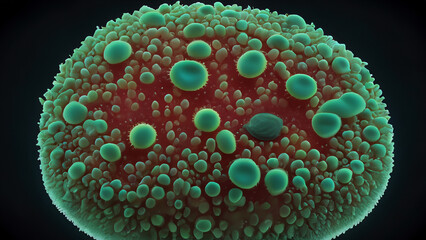 Close-up microscopic view of a biological cell