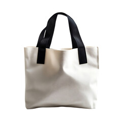 Minimal Canvas Bag with Crisp Lines and Understated Design Isolated on Transparent Background