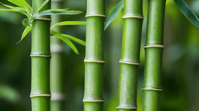 Lush Green Bamboo Stalks in a Natural Setting