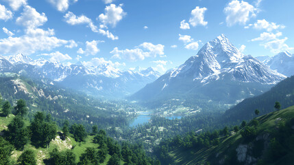 Obraz premium A majestic view of the Swiss Alps on a glorious clear day (3)