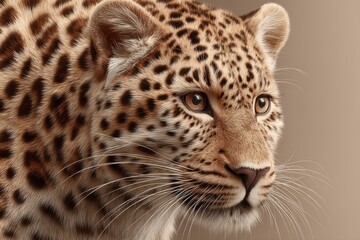 Fototapeta premium Majestic Leopard Portrait Wild Cat Close up Detailed Fur Animal Photography