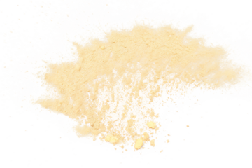 Texture of Beige Powder and White Flour Blend Spilled on Black Background